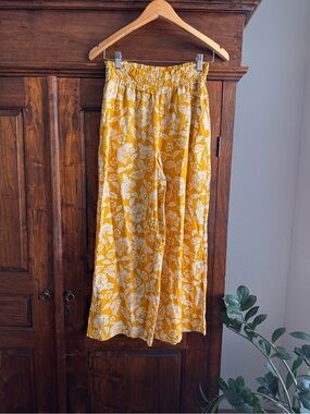 Anthropologie Wide Leg Pull On Floral Pants